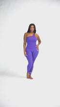 Cold Shoulder Jumpsuit-PURPLE