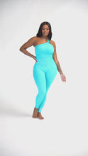 Cold Shoulder Jumpsuit-BLUE